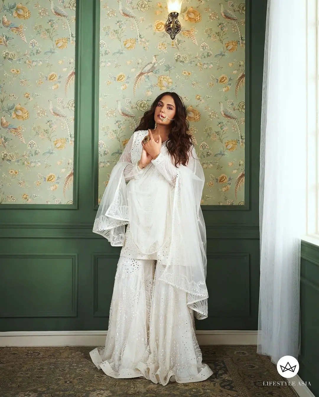 Hindi Actress Richa Chadha Stills In White Gown